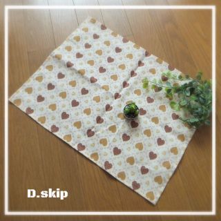 33×43 ドットハート(イエロー）☆彡ランチョンマット　ハンドメイド(その他)