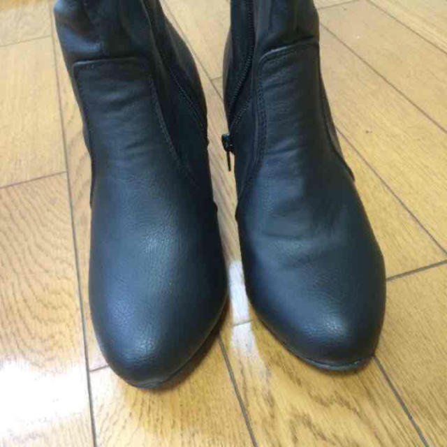 未使用 レザー調 ニーハイブーツ 黒 レディースの靴/シューズ(ブーツ)の商品写真