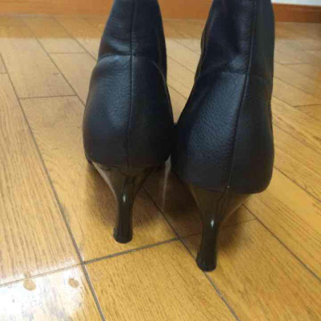未使用 レザー調 ニーハイブーツ 黒 レディースの靴/シューズ(ブーツ)の商品写真