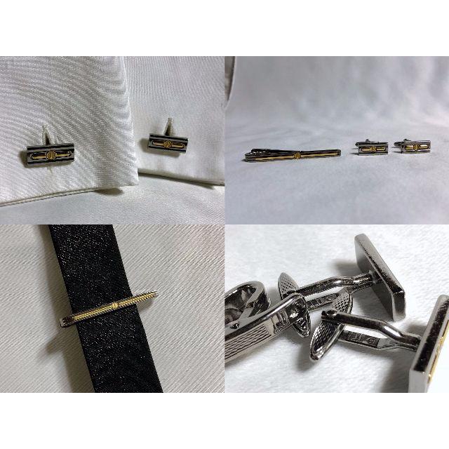 Dunhill(ダンヒル)の正規 ダンヒル dロゴ コンビカラー ネクタイピン カフスボタン セット 金×銀 メンズのファッション小物(ネクタイピン)の商品写真