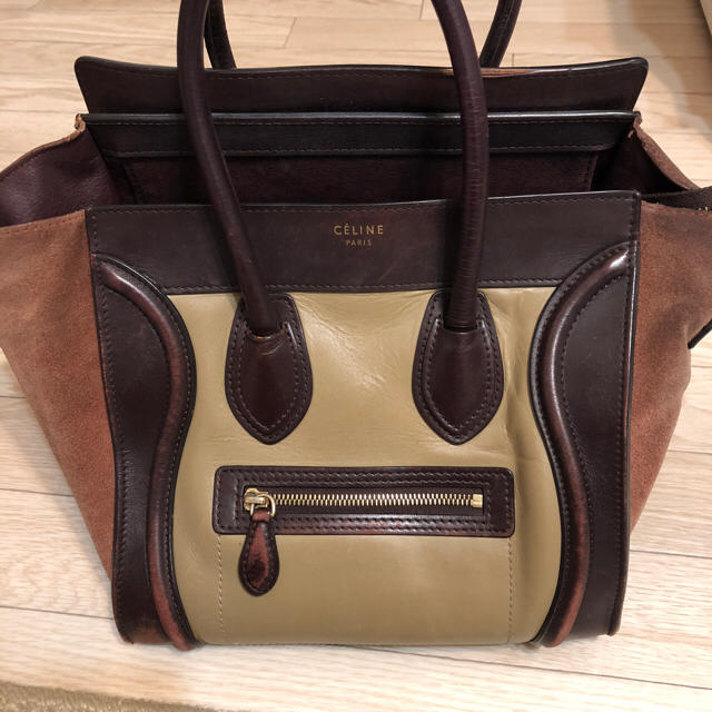 CELINE　ラゲージ マイクロ　189793DRU.03UN　レザー　ベージュ　ハンドバッグ　レディース　定番　人気　シンプル　ギフト　プレゼント包装可　　松前R56号店