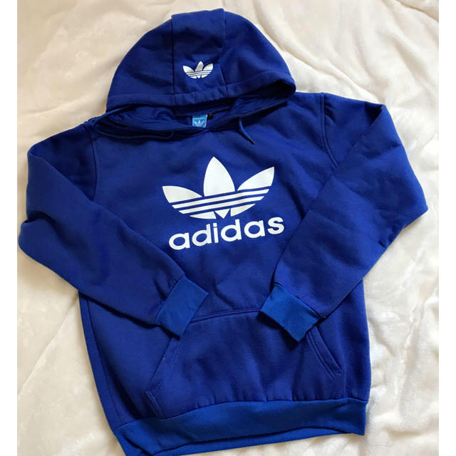 adidas(アディダス)の専用ゆり様アディダス パーカーXLブルー メンズのトップス(パーカー)の商品写真