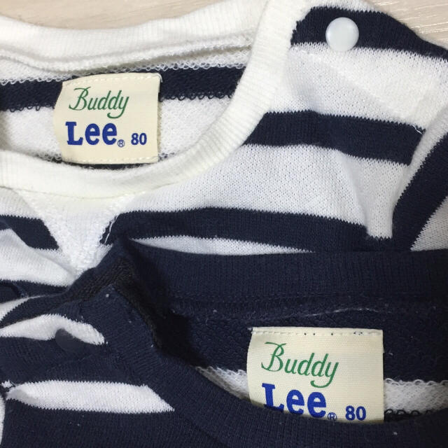 Buddy Lee(バディーリー)のLee ボーダーデニムロンパース キッズ/ベビー/マタニティのベビー服(~85cm)(ロンパース)の商品写真