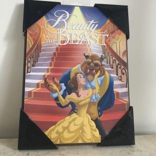 ディズニー(Disney)のディズニー正規品 到着したて 美女と野獣 ウッドプレート(絵画/タペストリー)