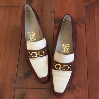 フェラガモ(Ferragamo)の90's伊！Ferragamo！キャンバス×ガンチーニパンプス(ハイヒール/パンプス)