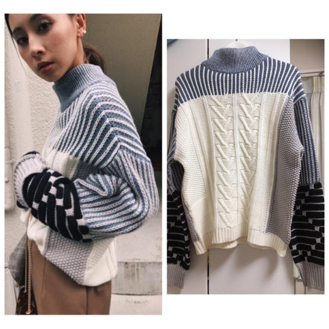 Ameri VINTAGE(アメリヴィンテージ)のAmeri vintage VARIETY CABLE KNIT   レディースのトップス(ニット/セーター)の商品写真