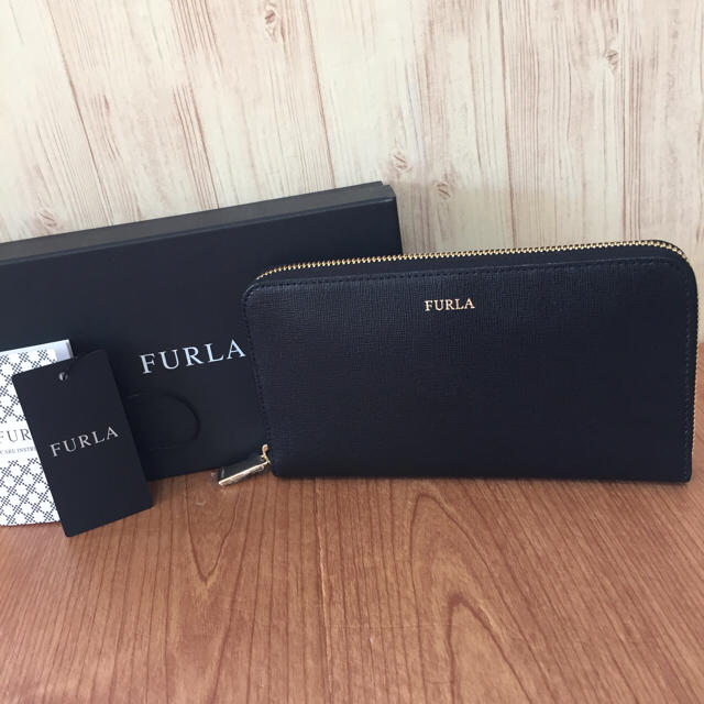 Furla(フルラ)の新品 フルラ バビロン ラウンド 長財布 サフィアー ブラック レディースのファッション小物(財布)の商品写真