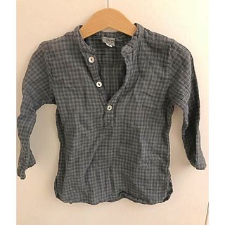 ボンポワン(Bonpoint)のボントン♡美品 ギンガムチェックチュニックブラウス 2A（男の子も女の子も）(Tシャツ/カットソー)