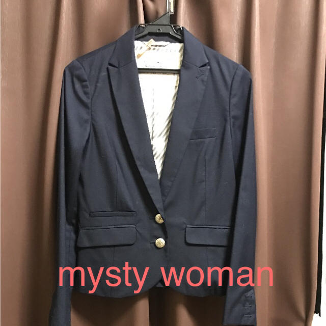 mysty woman(ミスティウーマン)のmysty woman ネイビー ジャケット レディースのジャケット/アウター(テーラードジャケット)の商品写真