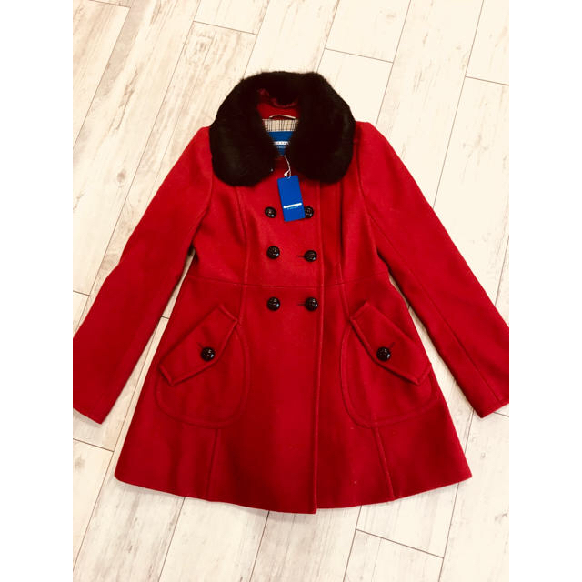 大人気新品 LABEL BLUE BURBERRY - コート ラビットファー バーバリー