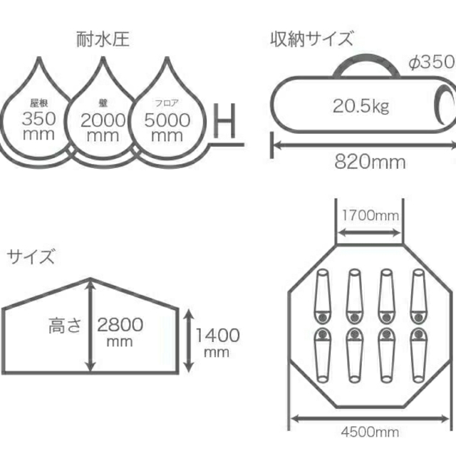 DOPPELGANGER(ドッペルギャンガー)の★最安値更新★【新品未開封 早い者勝ち】タケノコテント ドッペルギャンガー  スポーツ/アウトドアのアウトドア(テント/タープ)の商品写真