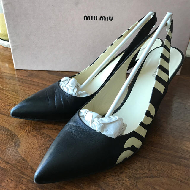リペア済み✨】miumiu ミュウミュウ 37 23.5 ブルー パンプス