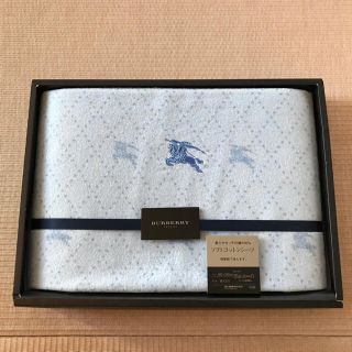 バーバリー(BURBERRY)のバーバリー☆コットンシーツ 水色(シーツ/カバー)