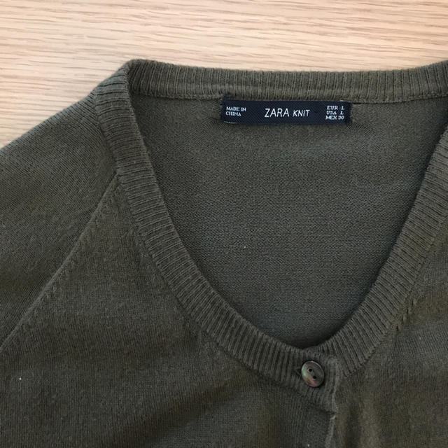 ZARA(ザラ)のZARA モスグリーンカーディガン レディースのトップス(カーディガン)の商品写真