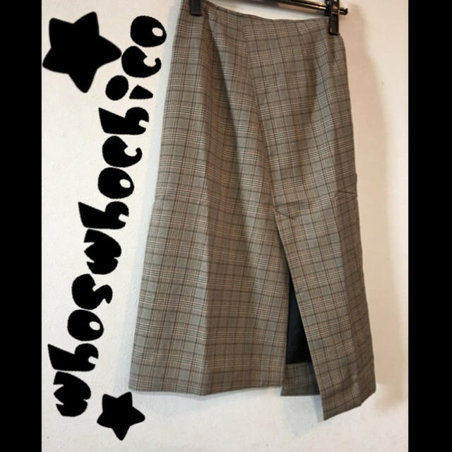 who's who Chico(フーズフーチコ)のchico★グレンチェックスリットタイトスカート★be レディースのスカート(ひざ丈スカート)の商品写真