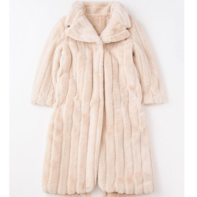 Rosary moon(ロザリームーン)のフェイクミンクコート ピンク レディースのジャケット/アウター(毛皮/ファーコート)の商品写真