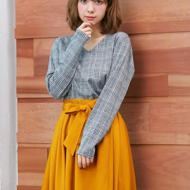 INGNI(イング)のINGNI グレンチェックバックリボンTOPS レディースのトップス(カットソー(長袖/七分))の商品写真