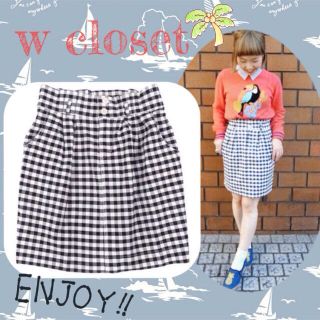 ダブルクローゼット(w closet)のw closet ギンガムタイトスカート(ひざ丈スカート)