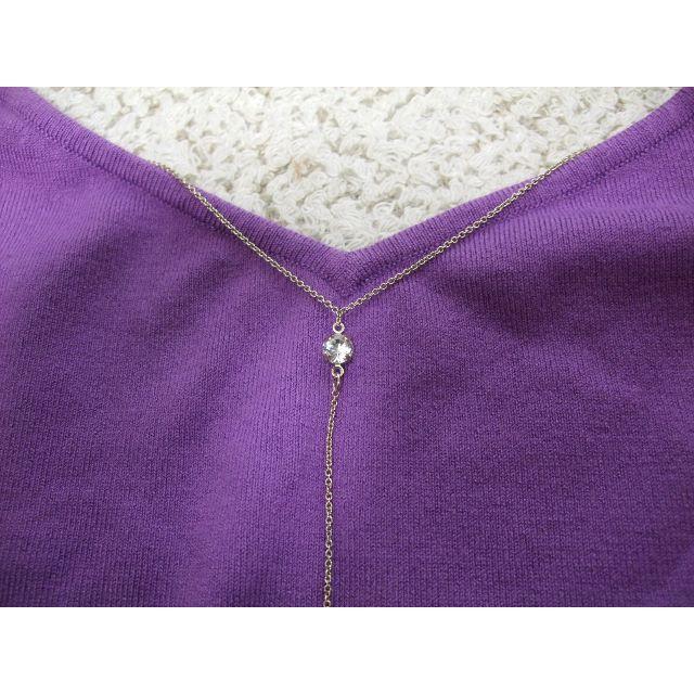 JUSGLITTY - ☆ジャスグリッティー☆バックチェーン長袖Ｖニット☆パープル