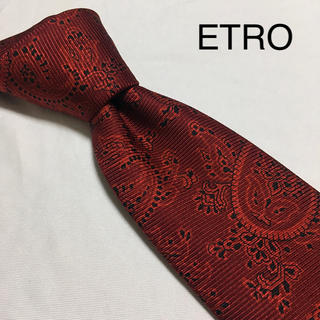 エトロ(ETRO)の美品 ETRO ネクタイ レッド ペイズリー(ネクタイ)