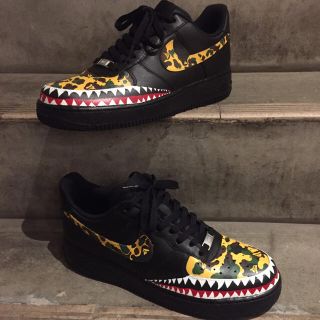 ヴァンズ(VANS)のNIKE  AIR FORCE 1 low bape シャーク カモ カスタム(スニーカー)