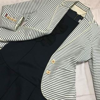 ダブルスタンダードクロージング(DOUBLE STANDARD CLOTHING)のお値下げ✨ダブスタ ネイビーボーダージャケット 38(テーラードジャケット)