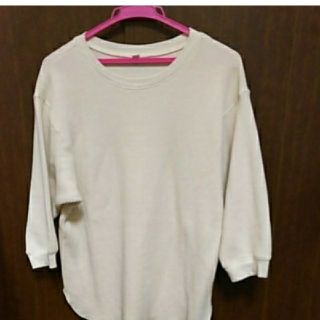 ユニクロ(UNIQLO)の今季 ユニクロ ワッフルクルーネックTシャツ L(Tシャツ(長袖/七分))