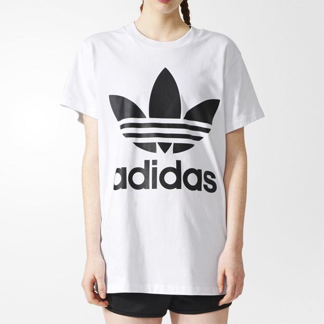 adidas(アディダス)のM【新品/即日発送OK】adidas オリジナルス ビッグロゴ Tシャツ 白 レディースのトップス(Tシャツ(半袖/袖なし))の商品写真