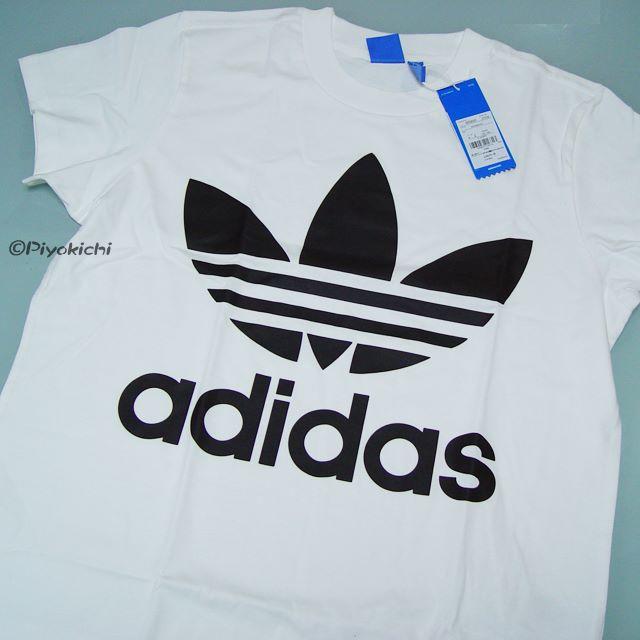 adidas(アディダス)のM【新品/即日発送OK】adidas オリジナルス ビッグロゴ Tシャツ 白 レディースのトップス(Tシャツ(半袖/袖なし))の商品写真