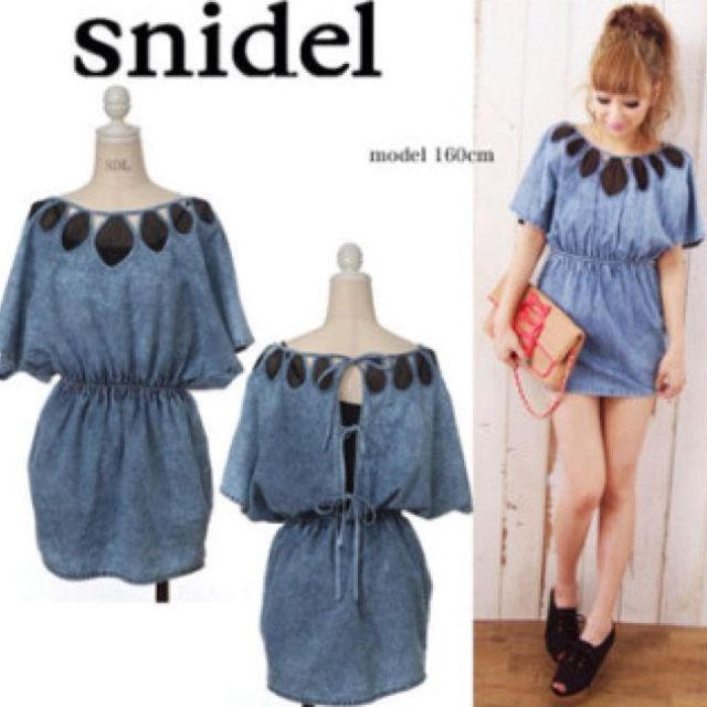 SNIDEL(スナイデル)のsnidel♡メッシュ切替デニムOP レディースのワンピース(ミニワンピース)の商品写真