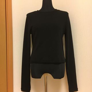 エムアンドエム(M&M)の新品 H&M 長袖カットソー 黒 M(カットソー(長袖/七分))