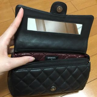 シャネル(CHANEL)のCHANEL シャネル ポーチ クラッチバッグ 鏡付き(ポーチ)