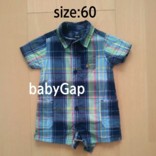 ギャップ(GAP)のbabyGap☆シャツ型ロンパース60(ロンパース)