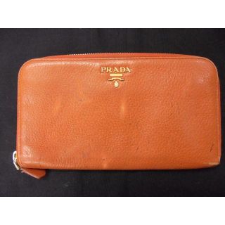 プラダ(PRADA)のさる様専用★PRADA　ラウンドファスナー　長財布　オレンジ　JA3014(財布)