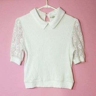 ナチュラルクチュール(natural couture)の衿取り外し可能 テレコトップス(Tシャツ(半袖/袖なし))