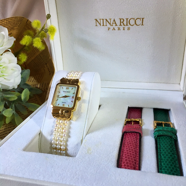 値下げ！訳あり美品 クリーニング済み✨NINA RICCI 時計 チェンジベルト