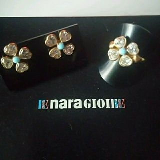 K18 ♥イタリア製 ナラジョイエ トルコ×WSリング&ピアス(リング(指輪))