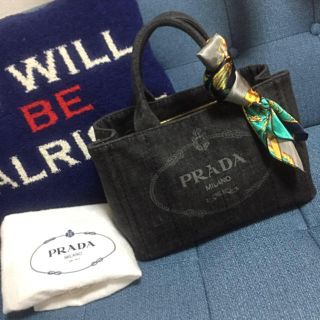 プラダ(PRADA)のプラダ♡カナパS♡ブラックデニム♡ショルダー付き(ショルダーバッグ)