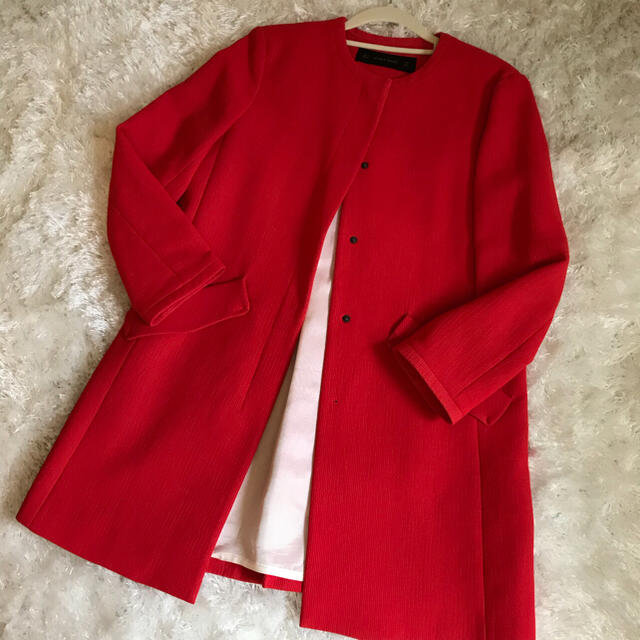 ZARA(ザラ)のザラ コート RED レディースのジャケット/アウター(ロングコート)の商品写真