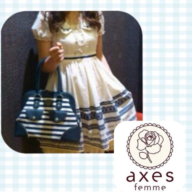 axes femme(アクシーズファム)のアクシーズファム♡レースボーダーOP レディースのワンピース(ひざ丈ワンピース)の商品写真