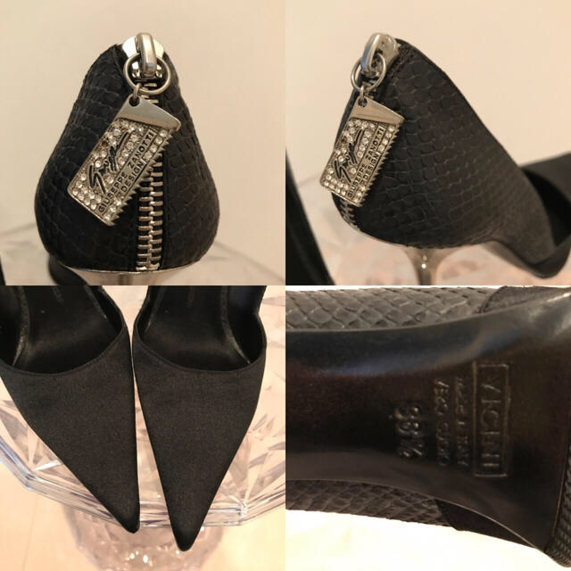 GIUZEPPE ZANOTTI(ジュゼッペザノッティ)のGIUSEPPE ZANOTTI★サテン×パイソン パンプス レディースの靴/シューズ(ハイヒール/パンプス)の商品写真