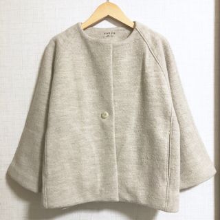 エヴァムエヴァ(evam eva)の◎きなり。さま専用◎ evam eva 今期新品 プレスウールショートコート(ノーカラージャケット)