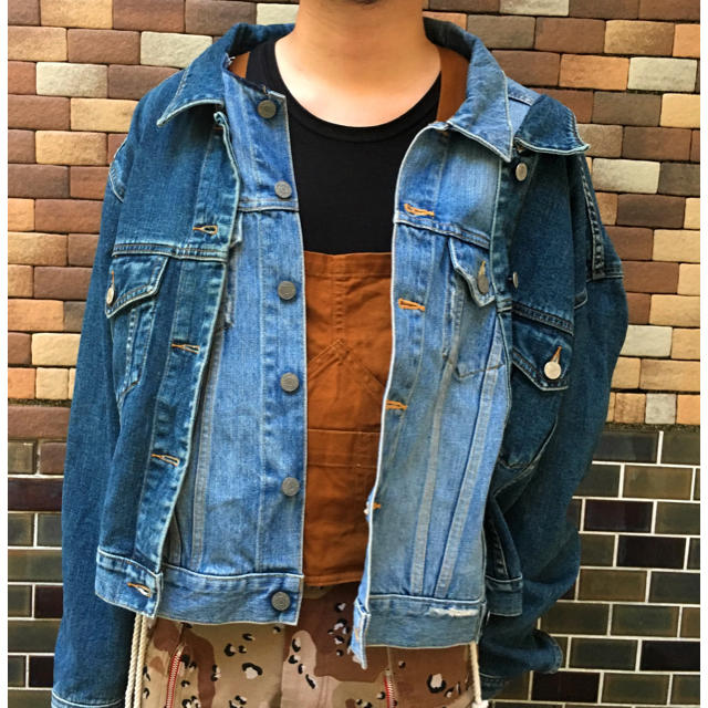 一点物 ハンドメイド リメイク デニムジャケット-