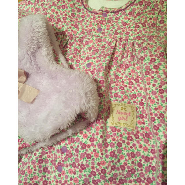 Nishiki Baby(ニシキベビー)のスイートガール sweetgirl ベスト付きロンパース キッズ/ベビー/マタニティのベビー服(~85cm)(ロンパース)の商品写真