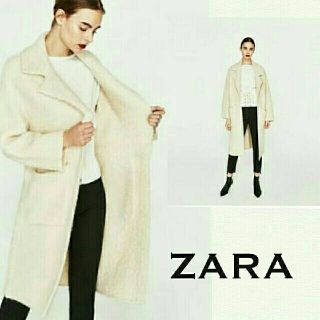 ザラ(ZARA)のZARA★ホワイト コート 新品同様(ニットコート)