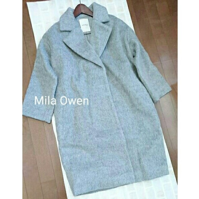 Mila Owen(ミラオーウェン)のmiyuu様専用！新品 Mila Owen ウール混シャギーコート レディースのジャケット/アウター(チェスターコート)の商品写真