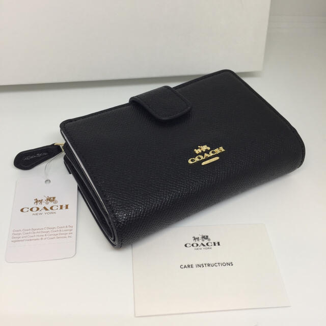 COACH   COACH コーチ ブラック 折り財布 二つ折り財布 黒の通販 by