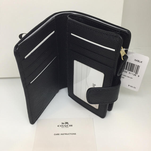 COACH - COACH コーチ ブラック 折り財布 二つ折り財布 黒の通販 by