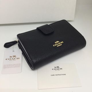 COACH - COACH コーチ ブラック 折り財布 二つ折り財布 黒の通販 by ...