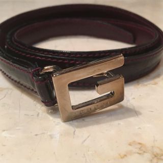 グッチ(Gucci)のGUCCI グッチ エナメル 細ベルト ボルドー(ベルト)